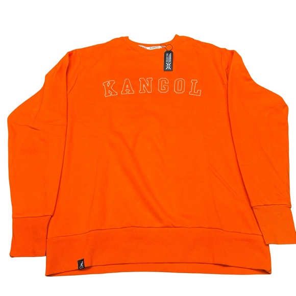 Kangol Men’s Orange Crewneck Sweater XL Classic Streetwear Pullover BNWT